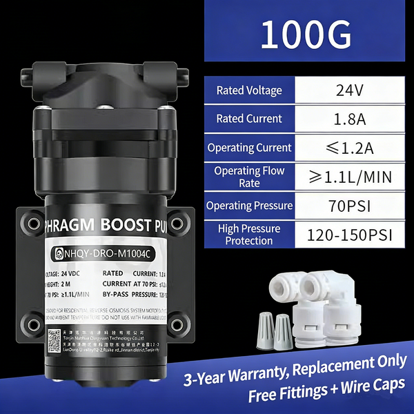 Self-Priming Booster Pump for Reverse Osmosis Systems Up to 100 GPD RO Pump