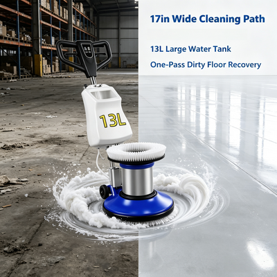 17" 1200W Commercial Orbital Scrubber &Polisher Hard Floor Buffer Carpet Cleaner
