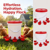 Automatic Chicken Feed Bucket with 12 Feeders Ports 10L Capacity Poultry Feeder