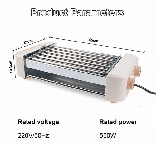 Hot Dog Roller Grill Sausage Roller 6 Rollers Stainless Steel Camping BBQ Home