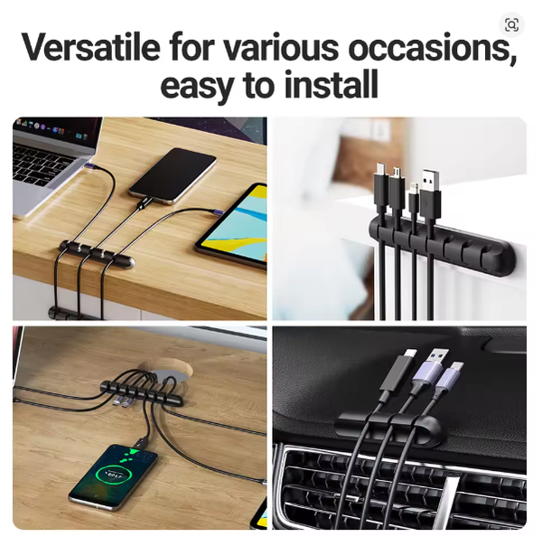 USB Charge Cable Holder Desk Cable Clips Organizer Cord Management Tidy