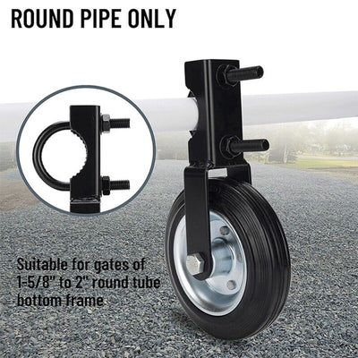 6inch Gate Wheel Supporting with 1-5/8" Thru 2" Gate Frames for Chain Link Fence