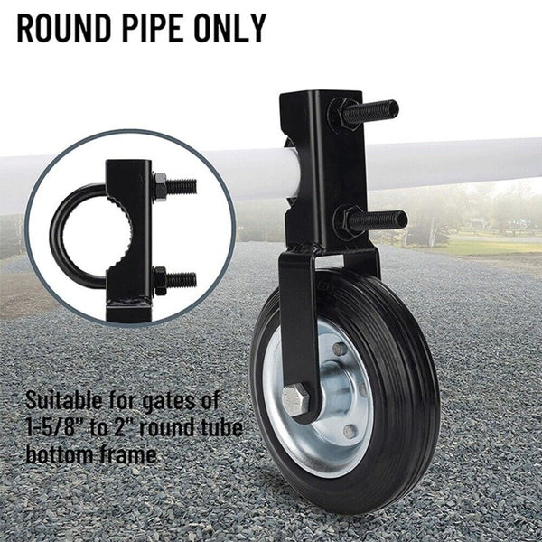 6inch Gate Wheel Supporting with 1-5/8" Thru 2" Gate Frames for Chain Link Fence