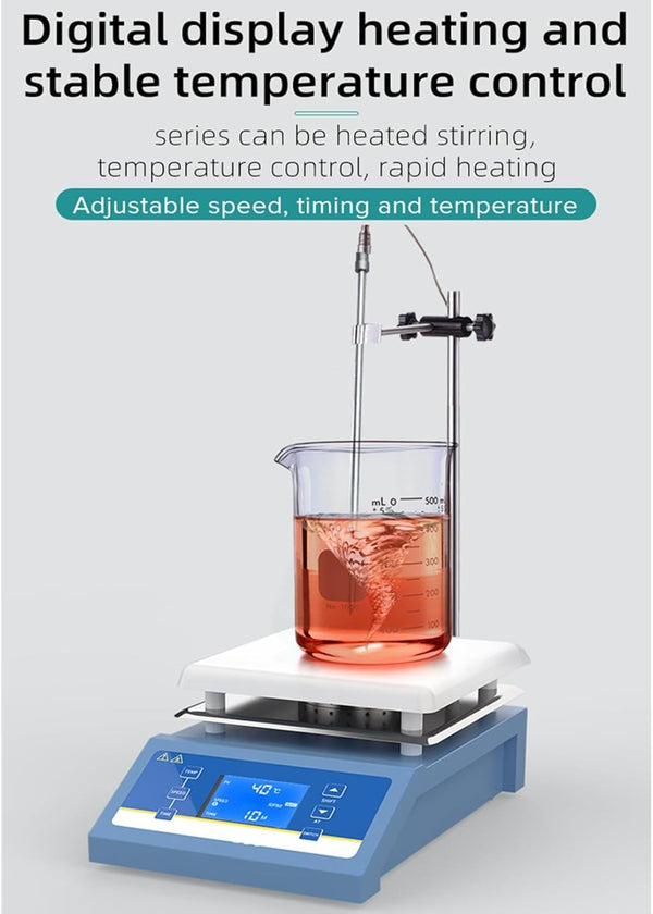 5L Magnetic Stirrer with Heating Stirrer LCD Digital Display Mixer w/Stir Bar AU