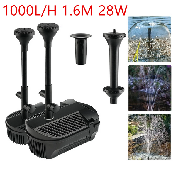 1000L/H Large Water Fountain Pump Pond Pump Fountain Kits Adjustable Water Flow