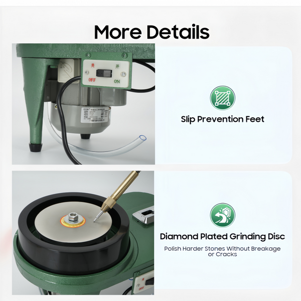 180W Gem Faceting Machine&Flat Grinder Jewel Polisher Crystal Engraving Drilling