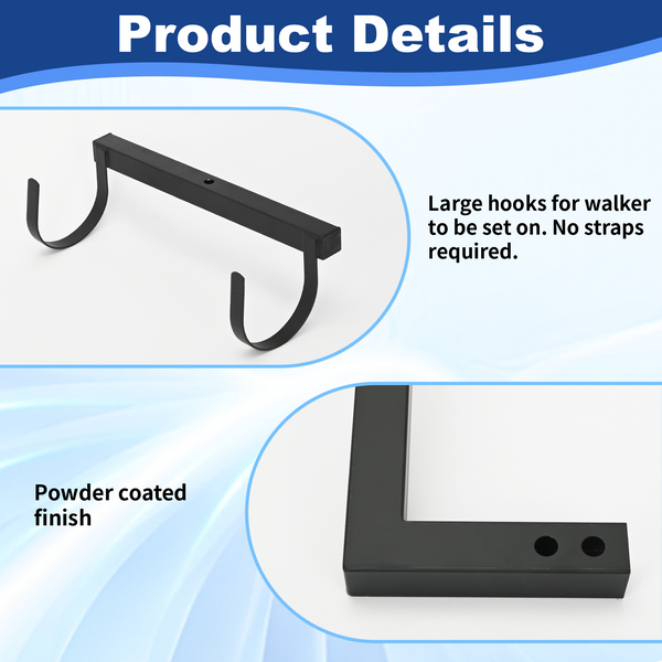 Universal Rollator Walker Holder For Mobility Scooter Carbon Steel Walker Holder