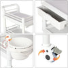 Beauty Trolley Cart with Wheel Esthetician Cart with Handrail, Bucket and Drawer
