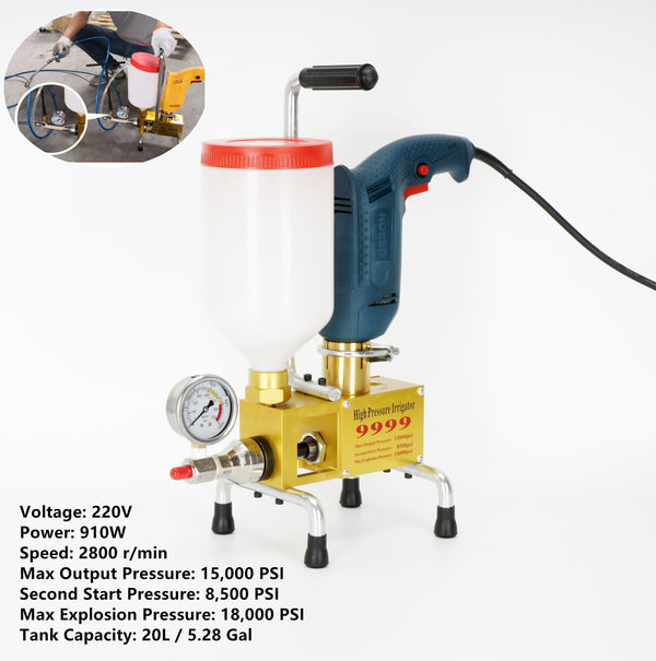 910W High Pressure Epoxy Grouting Machine Injection Pump Waterproof for Repair