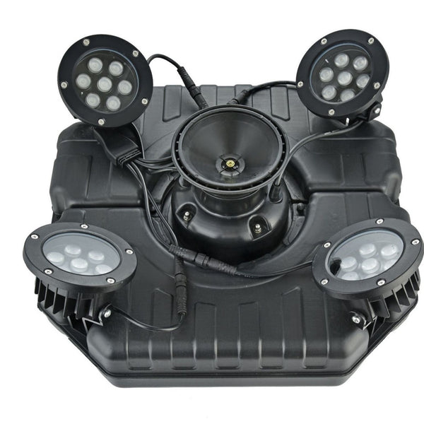 Stainless Steel Pond Fountain Aerator 4 RGB Lights Fountain Pump Pond Lake Pool