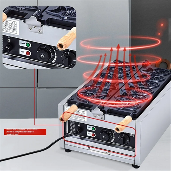 3000W Electric Taiyaki Machine Commercial Fish Shaped Waffle Maker Machine AU