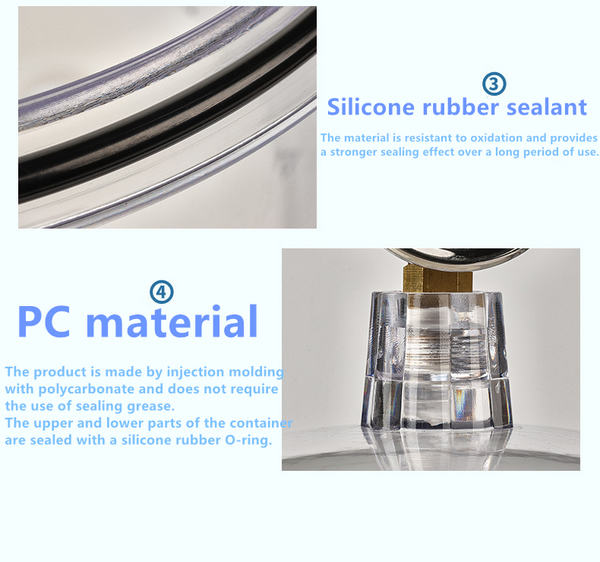Vacuum Desiccator Clear Visibility Double Valve Design Easy to Use Accessory