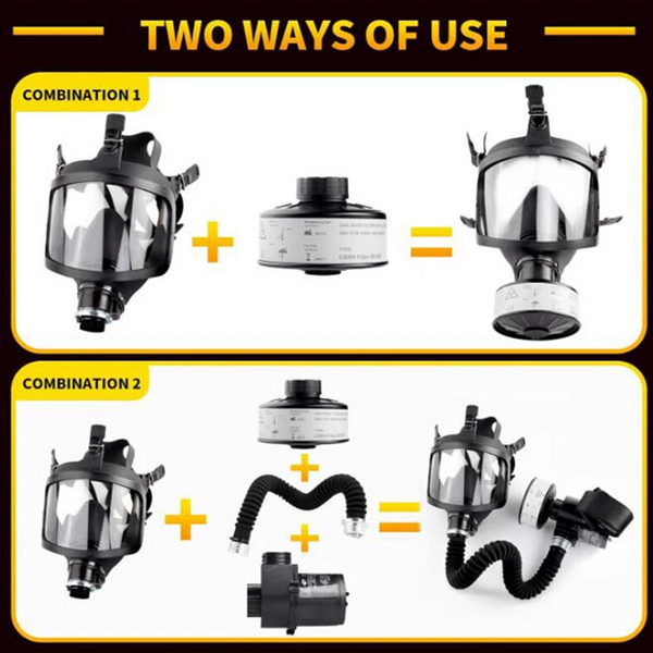 Full Face Gas Mask Flow Respirator Electric Supplied Air Fed Flow System Device