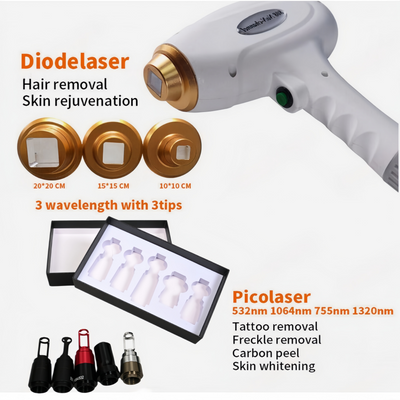 2IN1 808nm Tattoo Hair Removal Machine Diode Laser Picosecond Skin Rejuvenation