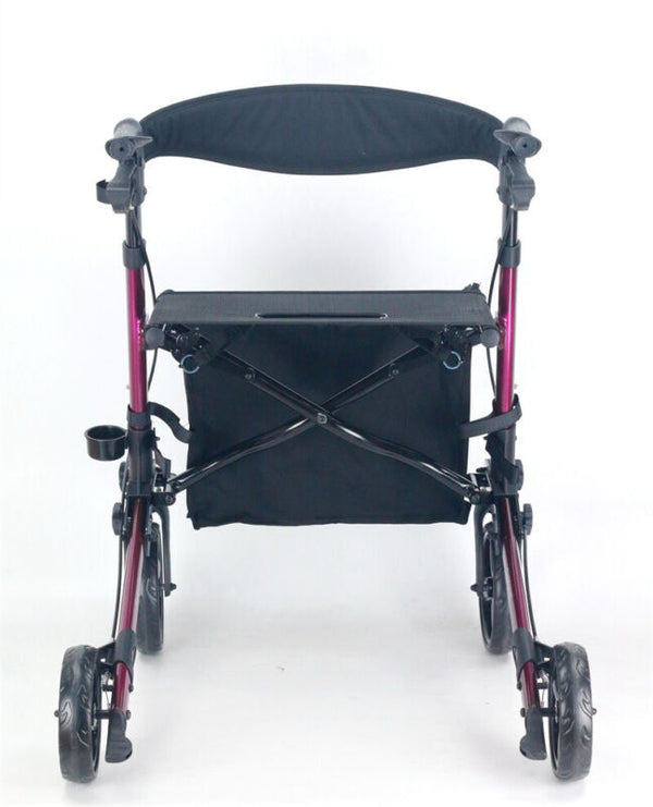 2in1 Wheelchair Walking Frame Rollator Adjustable Mobility Walker Aid Wheels