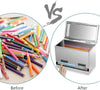 Straw Dispenser Holder Storage Stainless Steel Pencil Box for School Bar Kitchen