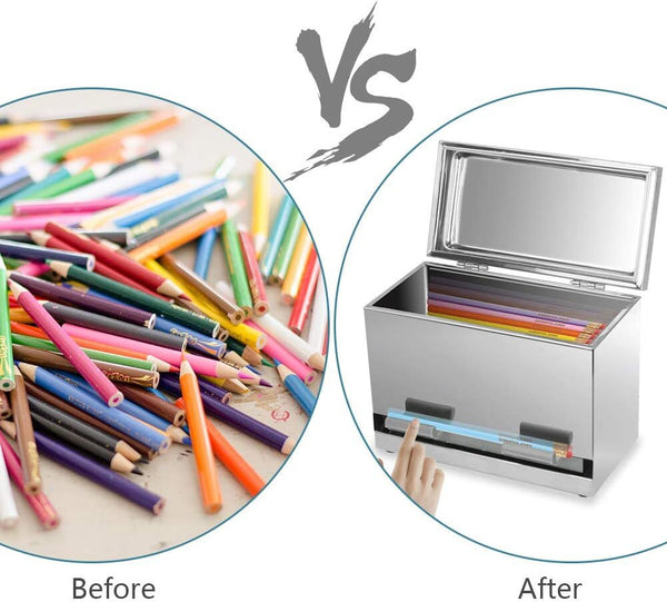 Straw Dispenser Holder Storage Stainless Steel Pencil Box for School Bar Kitchen