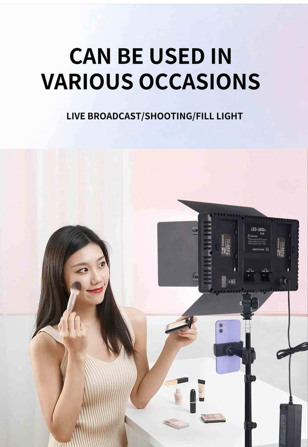 LED RGB Video Light Photo Studio Lamp Photography Panel Lighting w/1.6M Stand