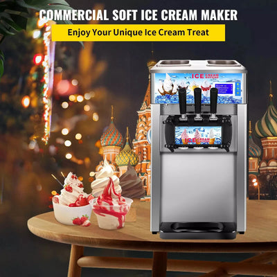 Commercial Soft Serve Ice Cream Machine Electric Soft Ice Cream Maker Benchtop