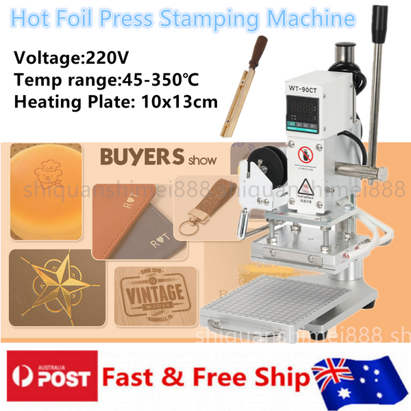 220V Hot Foil Press Stamping Machine Printer Manual Temperature Control Embosser