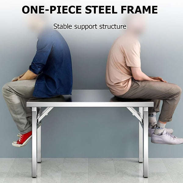120CM Stainless Steel Folding Table Portable Camp Picnic Party Dining Table AU