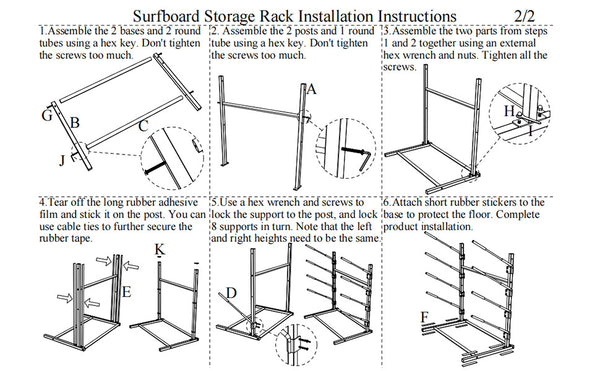 4-Boards Surfboard Storage Rack Surfboard Metal Rack for Kayak SUP Wakeboard