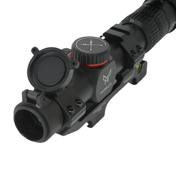 Rifle Scope 1.2-6x24 MOA Reticle Clear Green-Coated Lens Flip-Back Lens Covers