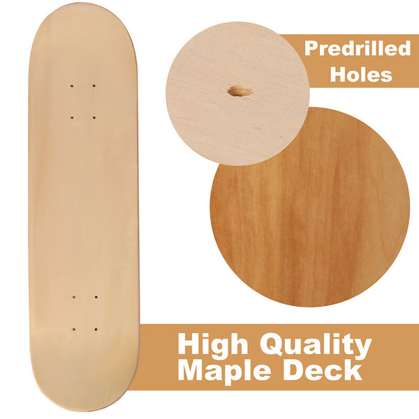 5pcs 8" Blank Skateboard Decks Natural Maple Skate Board Deck Double Concave AU