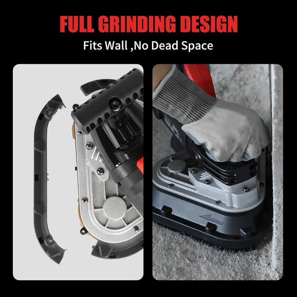 4"x3 Concrete Floor Grinder 3-Head 6 Speed Hand-held Smoothing Sander Polisher