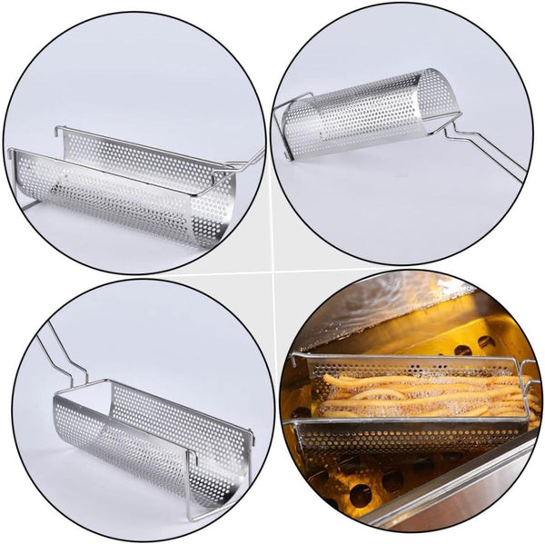 Stainless Steel Fried Baskets Long Fry Potato Chip Container for French Fries