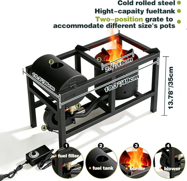 Waste Oil Burner Heater Oil Stove Outdoor Cooking Efficient Heating Furnace 12V