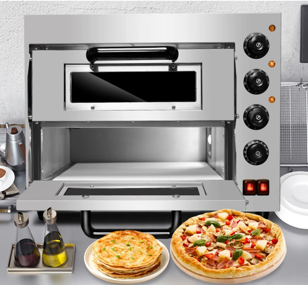 Commercial Pizza Oven Countertop Double Deck Grill Bread Baking Furnace Indoor