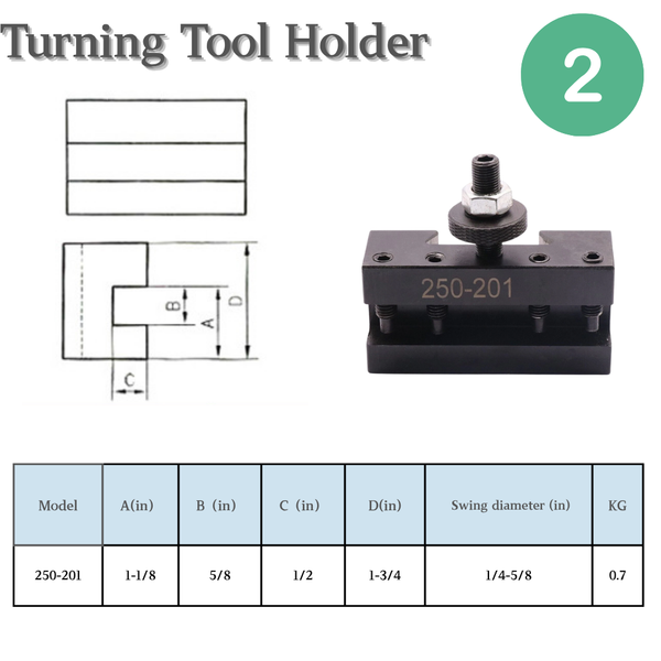 6 Pcs 250-222 BXA Wedge Type Quick Change Tool Post Set For 10" -15" Lathe Steel