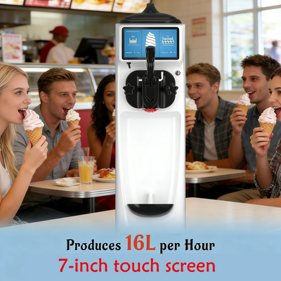 Commercial Ice Cream Maker 16L/H Soft Serve Machine Single Flav Ice-Cream Maker