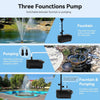 Pond Filter System ALL IN ONE 85W 4000LPH Pump Fountain Kit With 3 Fountain Head