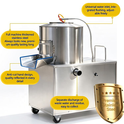 Commercial Potato Peeler Cassava Taro Peeler Automatic Peeling Machine 1500W AU
