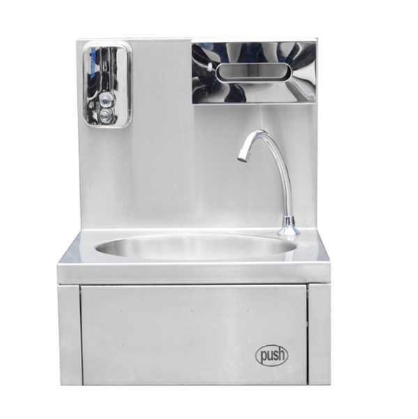 Wall-mounted Washbasin Knee Operated Sink With Faucet Soap & Towel Dispenser AU