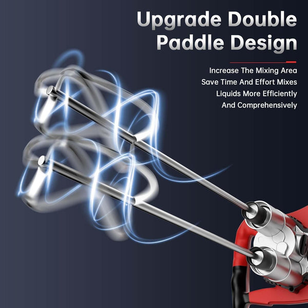 6 Speed Electric Cement Mixer Paint Concrete Mortar Mixing Drill Double Paddle