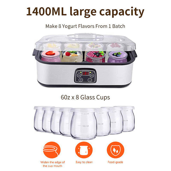 Probiotic Yogurt Maker with Adjustable Temp/ Time Control Get Better Gut Health