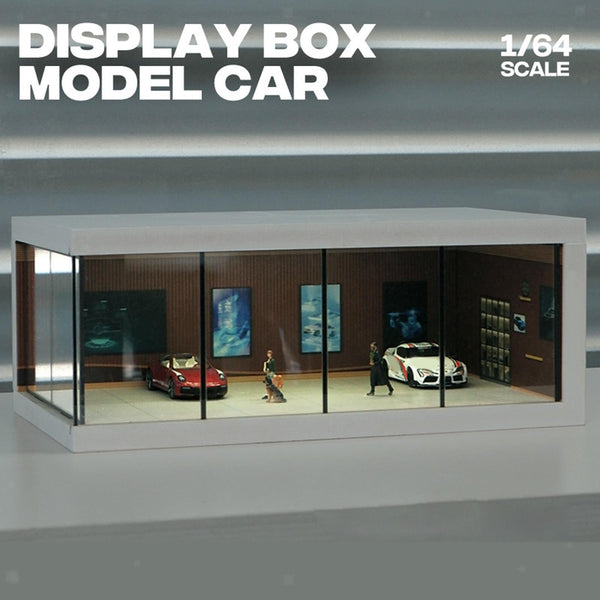 1/64 Car Garage Model LED Lighting Model Car Showroom Scene Display Case
