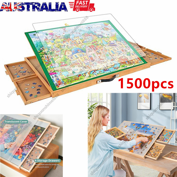 1500PCS Tilting Puzzle Board with 4 Drawers Cover Adjustable Jigsaw Puzzle Table