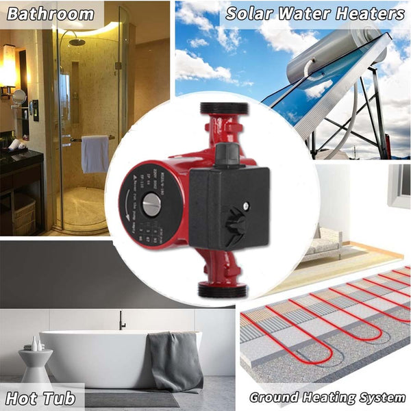 3 Speed Solar Hot Water Circulation Pump Booster Pump Low Noise 100W 50L/min