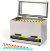 Straw Dispenser Holder Storage Stainless Steel Pencil Box for School Bar Kitchen