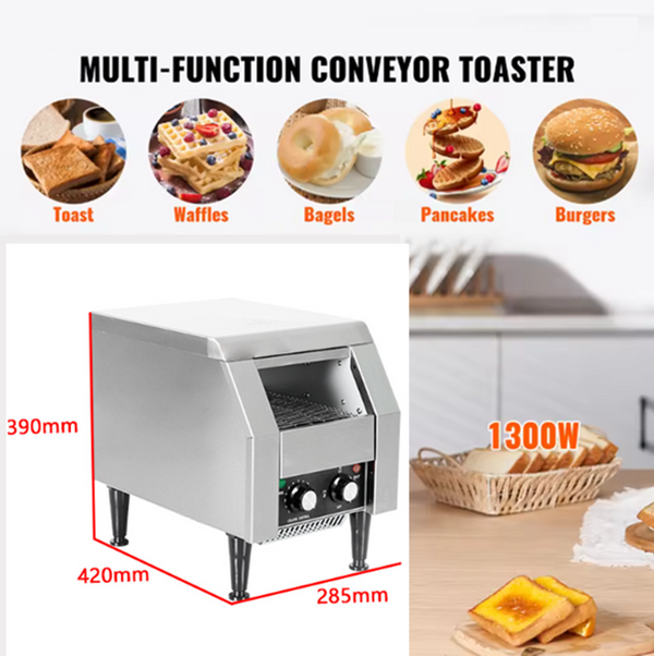 Commercial Toaster Automatic Conveyor Toaster 150 Slices/Hour Bun-Warmer Toaster