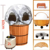 Foot Bucket With Steam Machine Wooden Basin for Soaking Tub W/Massager and Lid
