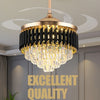 Crystal Chandelier with Fan Remote Control Dimmable 6-Speed 42" Ceiling Fan Lamp