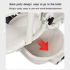 4in1 Elderly Transfer Chair Hand-cranked Height-Adjustable Patient Toilet Chair