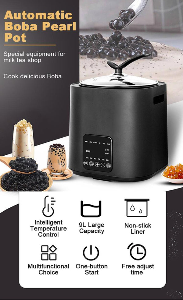 220V Automatic Bubble Tapioca Pearl Cooker 9L Milk Tea Store Equipment 1300W