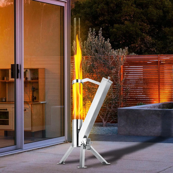 Wood Pellet Fire Pit Outdoor Patio Rocket Stove Heating Stove For Camping Party