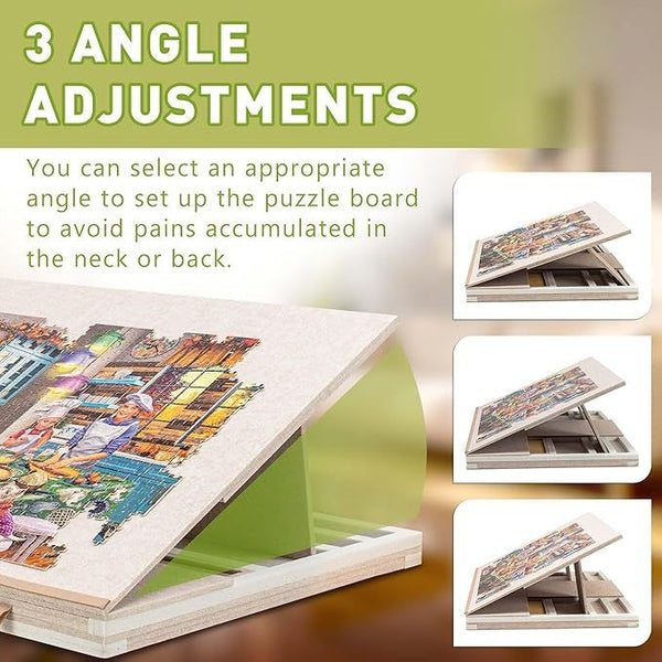 1500 Pieces Jigsaw Puzzle Table Tilting Puzzle Board with Cover Foldable Boards